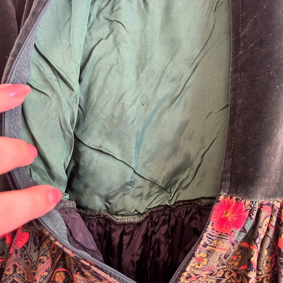 Vintage 80s 90s Yves Saint Laurent YSL Velvet Holiday Junior Girls Dress Size 7 - Picture 12 of 15